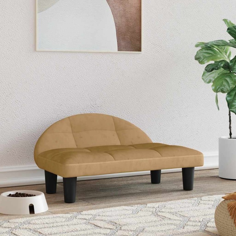 Lit pour chien marron 70x52x30 cm velours 548292548292