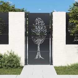 Portail de jardin Anthracite 100x175 cm Acier Design Arbre 548293548293