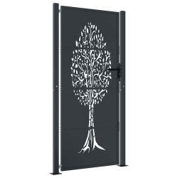 Portail de jardin Anthracite 100x175 cm Acier Design Arbre 548293548293