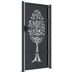 Portail de jardin Anthracite 100x175 cm Acier Design Arbre 548293548293