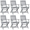 Chaises pliables d'extérieur lot de 6 et coussins Bois d'acacia 548302548302