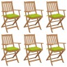 Chaises pliables de jardin lot de 6 avec coussins Bois d'acacia 548317548317