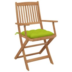 Chaises pliables de jardin lot de 6 avec coussins Bois d'acacia 548317548317