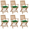 Chaises pliables de jardin lot de 6 avec coussins Bois d'acacia 548319548319