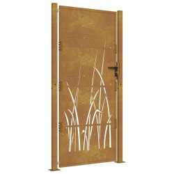 Portail de jardin 100x175 cm acier corten conception d'herbe 548331548331