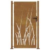 Portail de jardin 100x175 cm acier corten conception d'herbe 548331548331