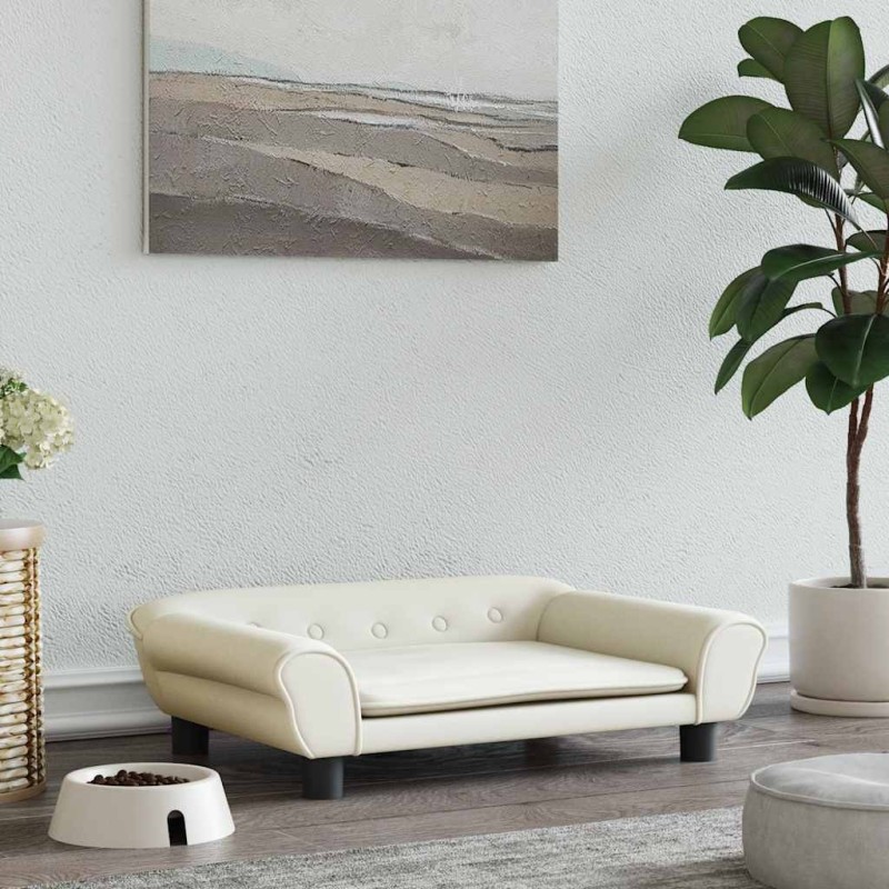 Lit pour chien crème 70x48x22 cm velours 548338548338