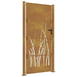 Portail de jardin 100x200 cm acier corten conception d'herbe 548341548341