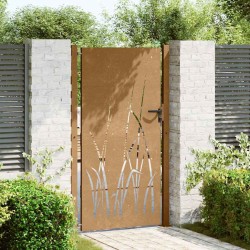 Portail de jardin 100x200 cm acier corten conception d'herbe 548341548341