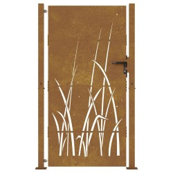 Portail de jardin 100x200 cm acier corten conception d'herbe 548341548341