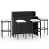 Ensemble de bar de jardin avec coussins 5 pcs Noir 548358548358