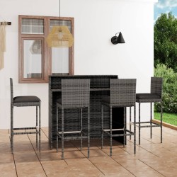 Ensemble de bar de jardin avec coussins 5 pcs Gris 548360548360