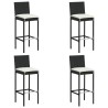 Ensemble de bar de jardin avec coussins 5 pcs Noir 548361548361
