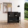 Ensemble de bar de jardin avec coussins 3 pcs Noir 548362548362