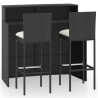 Ensemble de bar de jardin avec coussins 3 pcs Noir 548362548362