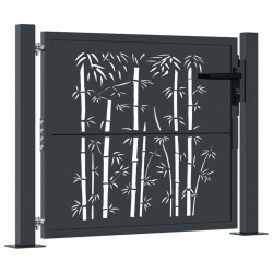 Portail de jardin Anthracite 100x100 cm Acier Design Bambou 548369548369