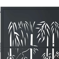 Portail de jardin Anthracite 100x100 cm Acier Design Bambou 548369548369