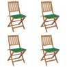 Chaises pliables de jardin lot de 4 avec coussins Bois d'acacia 548388548388