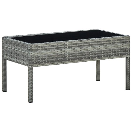 Table de jardin Gris 75x40x37 cm Résine tressée 548391548391
