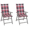 Chaises inclinables de jardin lot de 2 et coussins Bois acacia 548393548393