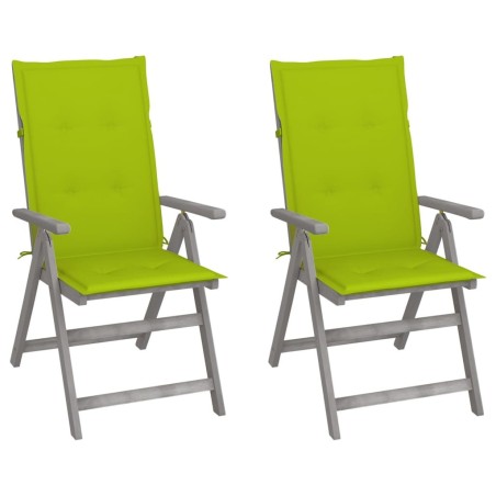 Chaises inclinables de jardin lot de 2 et coussins Bois acacia 548396548396