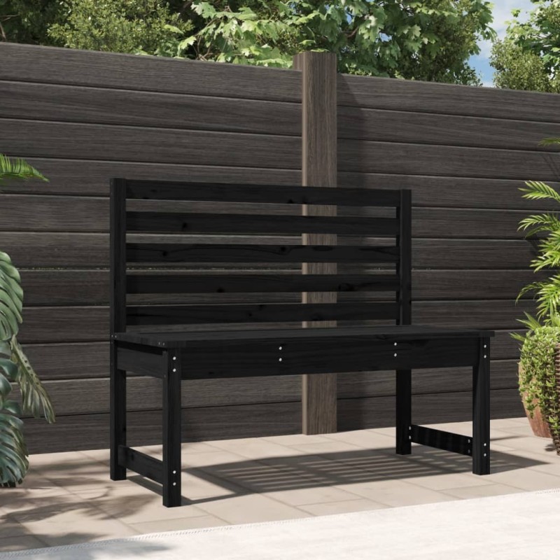 Banc de jardin noir 109 cm bois massif de pin 548402548402