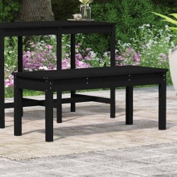 Banc de jardin noir 109x44x45 cm bois massif de pin 548404548404