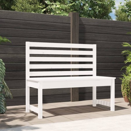 Banc de jardin blanc 109 cm bois massif de pin 548411548411