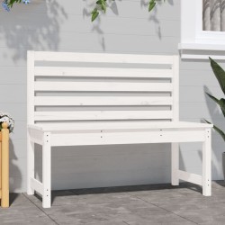 Banc de jardin blanc 109 cm bois massif de pin 548411548411