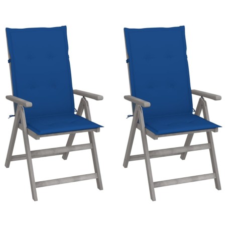 Chaises inclinables de jardin lot de 2 et coussins Bois acacia 548421548421