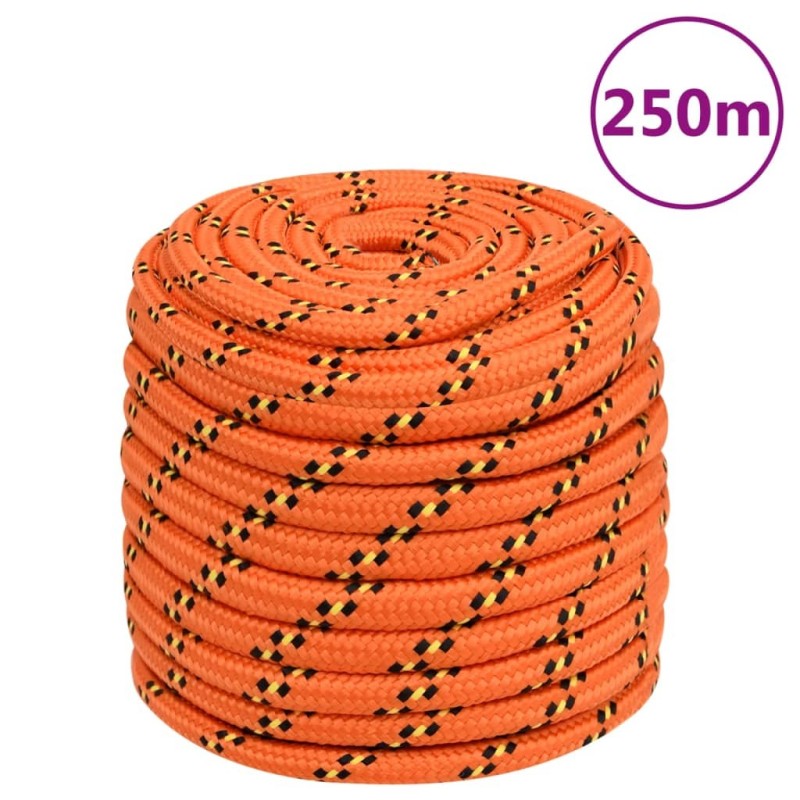 Corde de bateau Orange 16 mm 250 m Polypropylène 548424548424