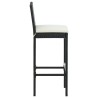 Ensemble de bar d'extérieur 5 pcs coussins Résine tressée Noir 548427548427