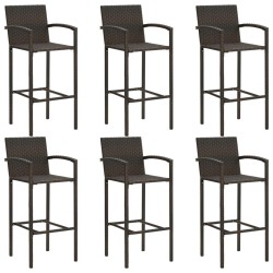 Ensemble de bar de jardin 7 pcs Résine tressée Marron 548437548437
