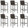 Ensemble de bar de jardin 7 pcs Résine tressée Marron 548437548437