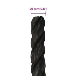 Corde de travail Noir 20 mm 25 m polypropylène 548441548441