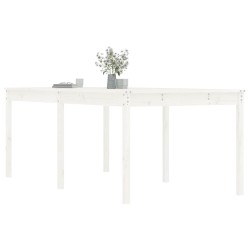 Table de jardin blanc 203,5x100x76 cm bois massif de pin 548444548444