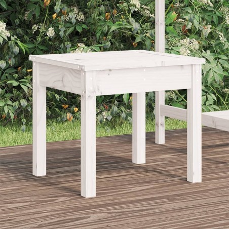 Banc de jardin blanc 50x44x45 cm bois massif de pin 548448548448