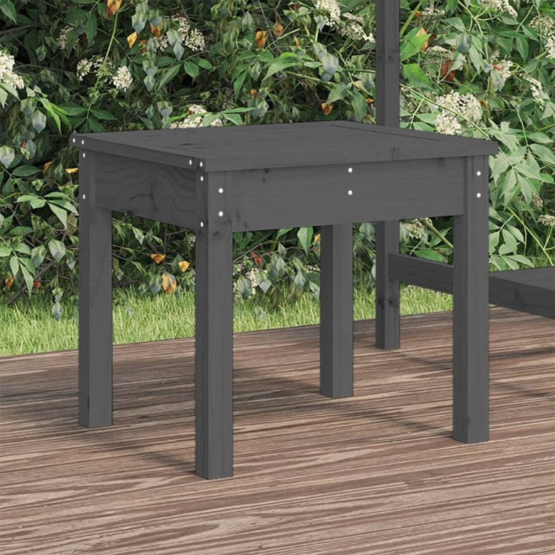 Banc de jardin gris 50x44x45 cm bois massif de pin 548449548449