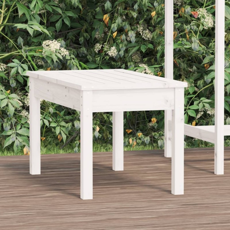 Banc de jardin blanc 80x44x45 cm bois massif de pin 548452548452