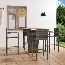 Ensemble de bar de jardin 5 pcs Gris 548456548456