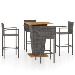 Ensemble de bar de jardin 5 pcs Gris 548456548456