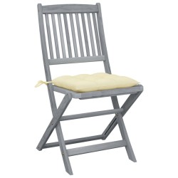 Chaises pliables d'extérieur lot de 6 et coussins Bois d'acacia 548459548459