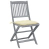 Chaises pliables d'extérieur lot de 6 et coussins Bois d'acacia 548459548459
