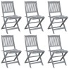 Chaises pliables d'extérieur lot de 6 et coussins Bois d'acacia 548462548462