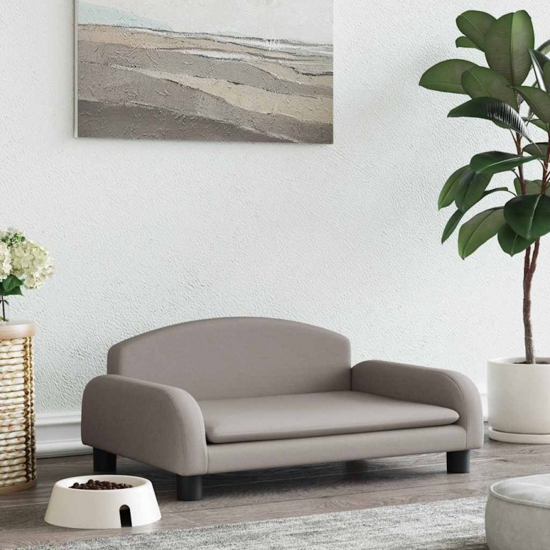 Lit pour chien taupe 70x45x30 cm tissu 548467548467