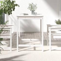 Table de jardin blanc 82,5x82,5x110 cm bois massif de pin 548472548472
