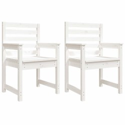 Chaises de jardin lot de 2 blanc 60x48x91 cm bois massif de pin 548476548476