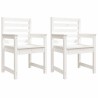 Chaises de jardin lot de 2 blanc 60x48x91 cm bois massif de pin 548476548476