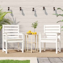 Chaises de jardin lot de 2 blanc 60x48x91 cm bois massif de pin 548476548476