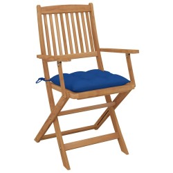 Chaises pliables de jardin lot de 4 avec coussins Bois d'acacia 548478548478